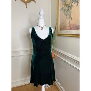 Vintage 1996 Victoria’s Secret Velvet Dark Green Mini Dress